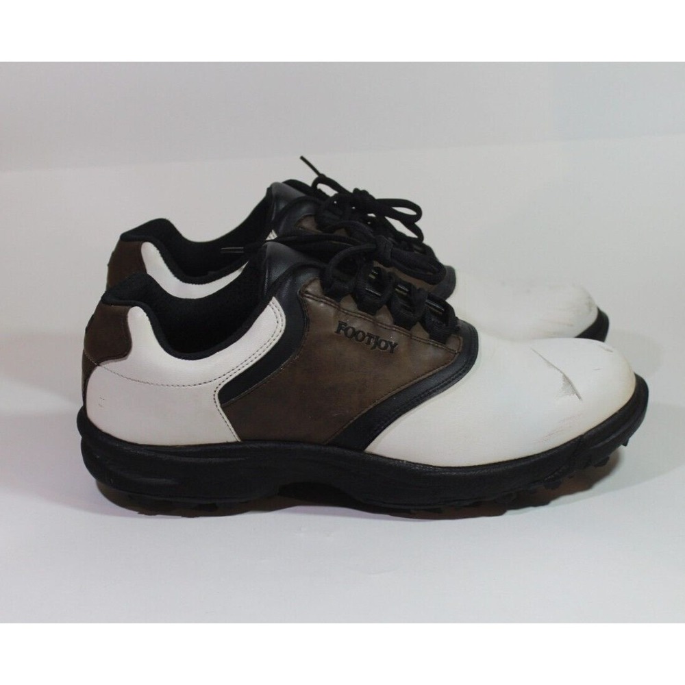 FootJoy Greenjoys Golf Shoes Style #45516 White-Brown-Black Men's Size 12M